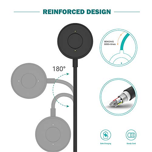 TUSITA Cargador para Fossil Hybrid Smartwatch HR - Cable de Carga USB 3.3ft 100cm Pinza de la Base - Reloj Inteligente Accesorios