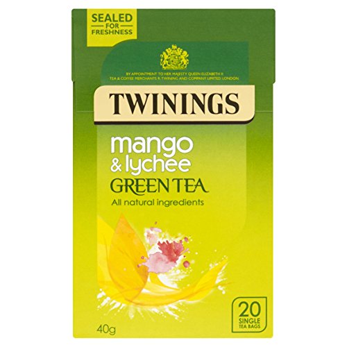 Twinings Mango and Lychee Green Tea Bags 40 g 20 Tea Bags (packs of 4 total 80 teabags)