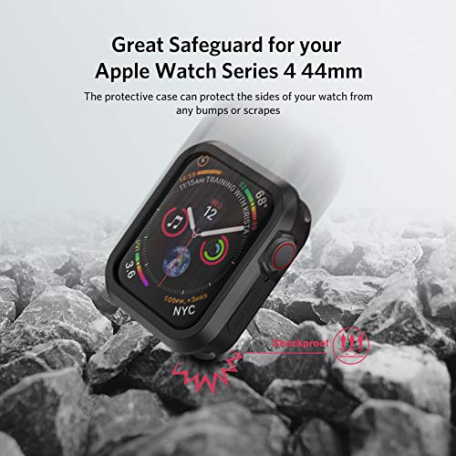 UGREEN Funda para Apple Watch Series 4, Fundas para iWatch 4 44mm 2PACK, Suave Silicona Cubierta Anti-Golpes, Anti-Rasguños, Ultra Ligero, Fundas Rugged Armor Bumper para iWatch 4 2018, Nike+