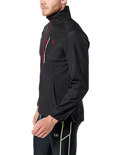 Ultrasport Hannes Softshell Chaqueta Ligera, Hombre, Negro/Rojo, S