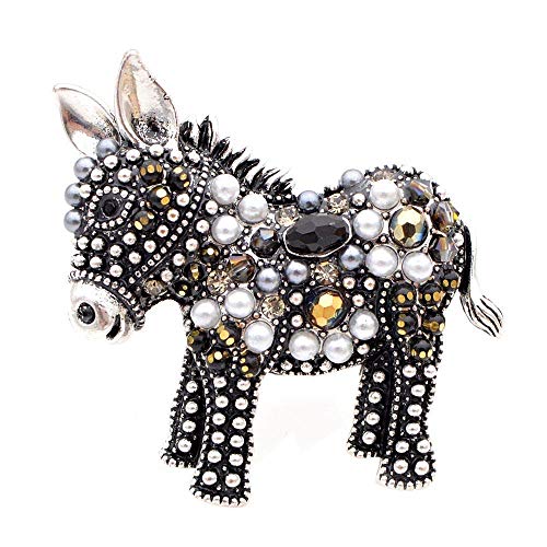 U/N Llegada Cute Beads Broche de Burro para Mujer Moda Animal Pins Elegante Abrigo Accesorios Regalo 1