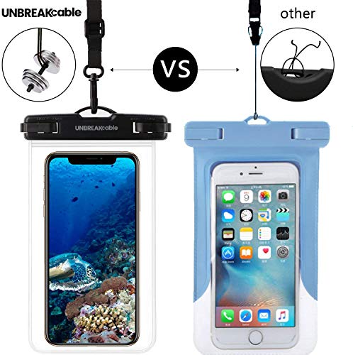 UNBREAKcable Funda Impermeable Universal - Bolsa para móvil estanca a Prueba de Agua IPX8 para iPhone XS MAX/XR/XS/X / 8 / 8plus / 7 Samsung Galaxy S10Plus / S10 Huawei P30 Pro / P30-2 Paquete