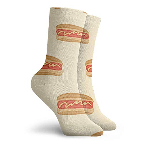 Unisex lindo Hipster Casual Calcetines Confort Atlético Calcetines Para Correr Deportes Senderismo Dibujos Animados Ensalada Vestir Perro Caliente Papel Amarillo 30cm