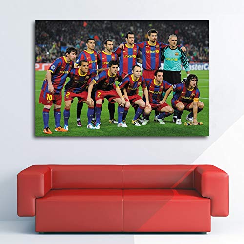 Unknow Jugadores del Equipo de fútbol de Barcelona Cartel de fútbol Imagen de fútbol de impresión de Pared en Lienzo Pinturas de Arte para Sala de Estar Sin Marco 40x60cm