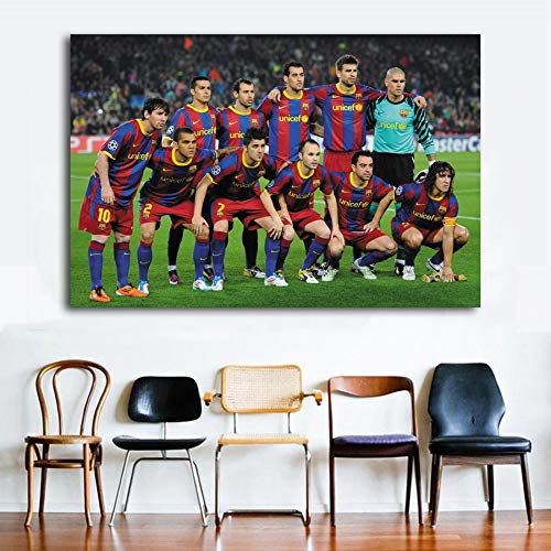 Unknow Jugadores del Equipo de fútbol de Barcelona Cartel de fútbol Imagen de fútbol de impresión de Pared en Lienzo Pinturas de Arte para Sala de Estar Sin Marco 40x60cm