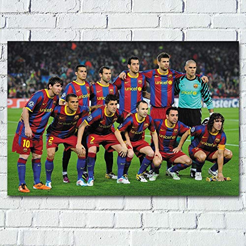 Unknow Jugadores del Equipo de fútbol de Barcelona Cartel de fútbol Imagen de fútbol de impresión de Pared en Lienzo Pinturas de Arte para Sala de Estar Sin Marco 40x60cm