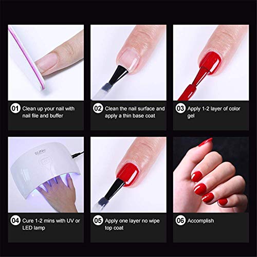 UR SUGAR 15ml Top Coat y Base Coat Esmaltes Semipermanentes para Uñas 2x15ml Each Gran Capacidad Esmalte de Uñas Gel UV LED Top Coat Base Coat Paquete Asequible