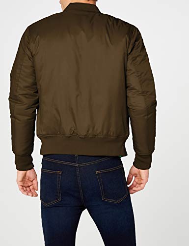 Urban Classics Basic Bomber Jacket, Dark Olive, S para Hombre