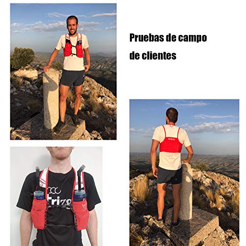 UTOBEST Mochila Running Hidratacion 3L Chaleco Hidratación Trail Running para Bicicleta Ciclismo Maraton Hombre Mujer(Red,L/XL)