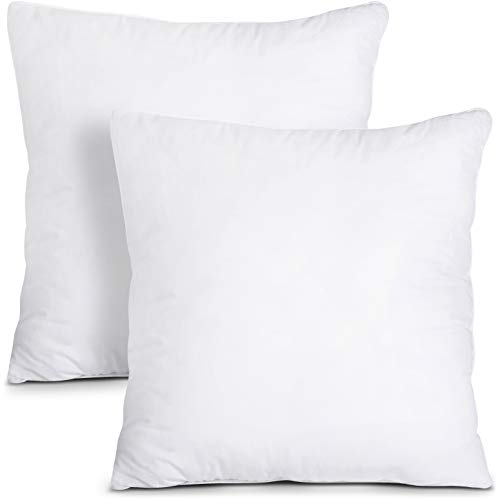 Utopia Bedding Relleno de Cojín 45 x 45 cm (2 Unidades) - Funda de Mezcla de Algodón - Fibra Hueca Virgen siliconada - Almohadas de Sofá (Blanco)