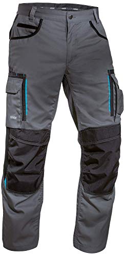 Uvex Tune-up 8909 Pantalon de Trabajo para Hombre - Pantalones Cargo para Trabajar de Algodón y de Cordura - Multibolsillos - Bolsillo de Las Rodilleras - Color Gris, Negro, Azul, Verde, Blanco