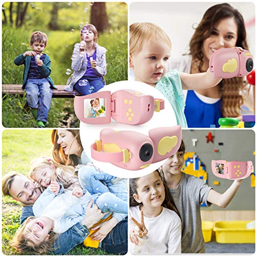 Vannico Camara de Fotos para Niños, Cámara para Niños Cámara Fotográfica de Video para Niños de 3 a 10 Años, Video Cámara Mini Cámara con Tarjeta SD de 16GB para Niños (Rosa)