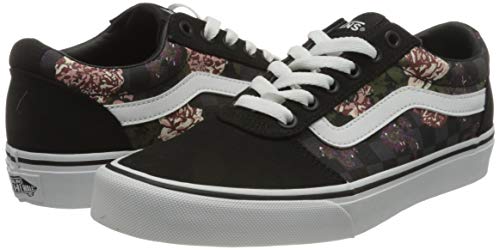 Vans Ward Canvas, Zapatillas para Mujer, Flores Cuadros Negro, 40 EU