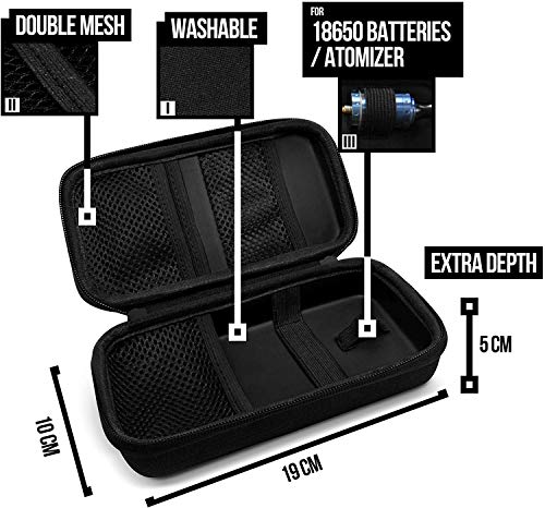 VapeHero Estuche XL para Cigarrillo electrónico | Estuche para vaporizador para máx. 80ml de líquido y Accesorios | Apto para Grandes Mods | Resistente a Golpes