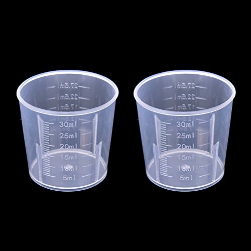 Vaso medidor, vasos graduados de plástico de Labs 20/30/50/100/250/300/500/1000 ml (transparente), para herramientas de cocina (20 ml, como en la imagen) (30 ml, como en la imagen)