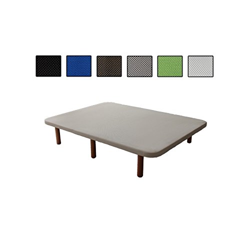 Ventadecolchones - Base tapizada Modelo Drago Súper-Reforzada con Sistema Antiruido con 7 Patas de 27 cm con 7 Barras transversales 3D Beige Medida 160 x 200 cm