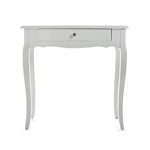 Versa - Cagliari Mueble Recibidor Estrecho para la Entrada o el Pasillo. Mesa Consola de Madera MDF y de Abeto. Medidas (Al x L x An) 80 x 30 x 80 cm. Color Blanco.