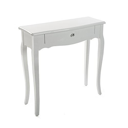 Versa - Cagliari Mueble Recibidor Estrecho para la Entrada o el Pasillo. Mesa Consola de Madera MDF y de Abeto. Medidas (Al x L x An) 80 x 30 x 80 cm. Color Blanco.