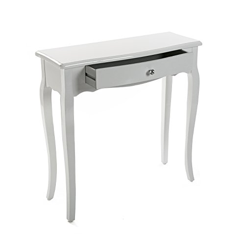 Versa - Cagliari Mueble Recibidor Estrecho para la Entrada o el Pasillo. Mesa Consola de Madera MDF y de Abeto. Medidas (Al x L x An) 80 x 30 x 80 cm. Color Blanco.