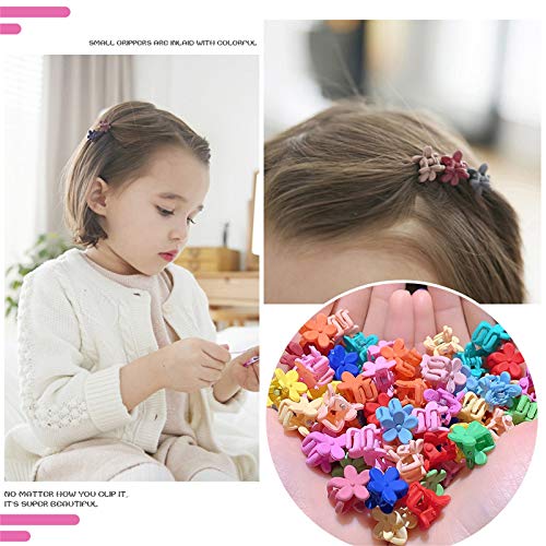 Viesap 100 Piezas De Mini Clips De Pelo Agarre De Pelo De Plástico Con Caja Clips De Cabello Pequeños Mini Pinzas De Pelo De Plástico Para Niñas Y Mujeres Grip Clip De Forma Animal Flor,Vistoso.