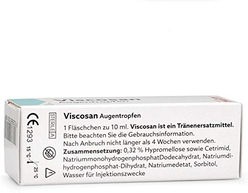 Viscosan Lágrimas Artificiales con Hipromelosa | Hidratan Rápidamente los Ojos Secos | Libres de Aceites Minerales y Petróleo | Duraderas y Naturales