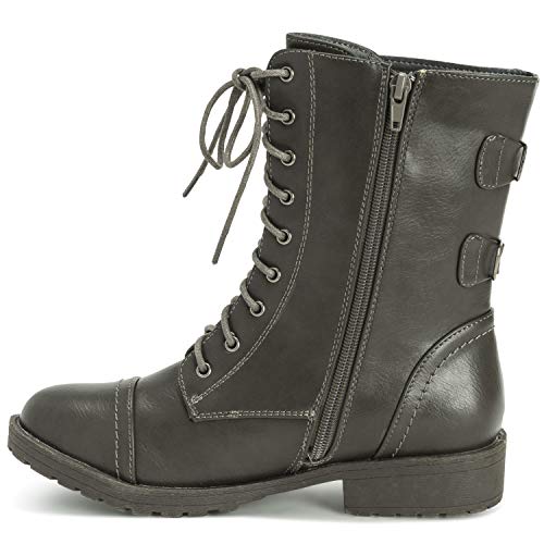 Viva - Botas de media caña con bolsillo exterior y cremallera para mujer, color Gris, talla 38 EU