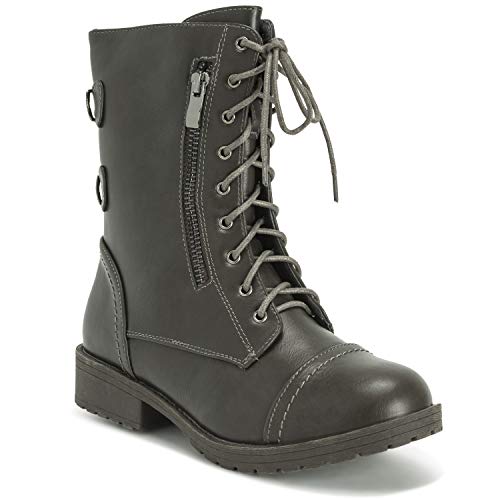 Viva - Botas de media caña con bolsillo exterior y cremallera para mujer, color Gris, talla 38 EU