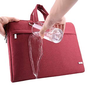 Voova 17 17.3 Pulgada Impermeable Funda Portatil Bolsa Multifuncional Maletín De Manga Grande,Ordenador Portátiles Funda con Asa De Transporte para Pavilion/ThinkPad X1/ Latitude, Hombre& Mujer, Rojo