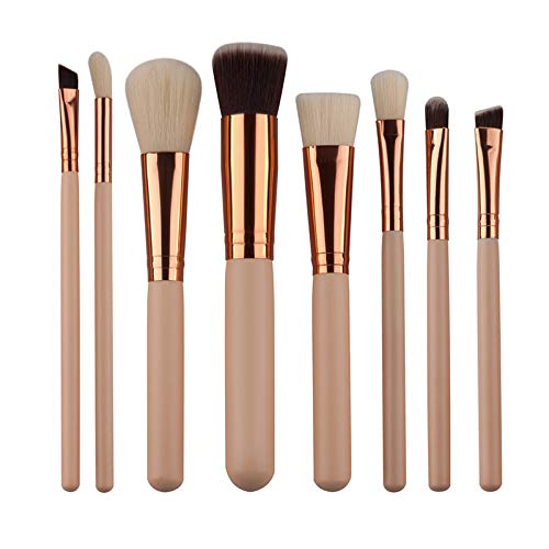 Wansan Accessorize Pinceles de maquillaje Premium Colorful Foundation Blusher Eyes Powder Face Brush Cosmetics Set de 8 piezas Black Gold