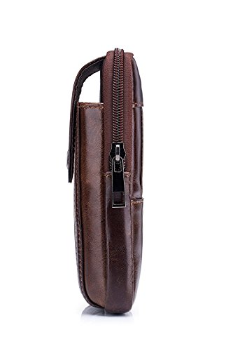 WeeDee Riñonera Hombre Cuero Bolsa Bolso de Cintura Cinturón Bolsillo Cartera Funda para 4~6 Pulgada Smartphone iPhone 8/7/6/Plus Samsung Galaxy S8 Note 8