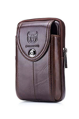 WeeDee Riñonera Hombre Cuero Bolsa Bolso de Cintura Cinturón Bolsillo Cartera Funda para 4~6 Pulgada Smartphone iPhone 8/7/6/Plus Samsung Galaxy S8 Note 8