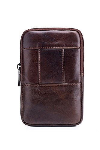 WeeDee Riñonera Hombre Cuero Bolsa Bolso de Cintura Cinturón Bolsillo Cartera Funda para 4~6 Pulgada Smartphone iPhone 8/7/6/Plus Samsung Galaxy S8 Note 8