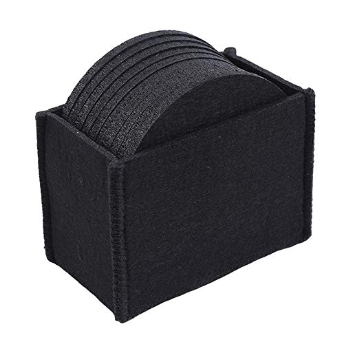 weichuang Montaña 10pcs / Set de la Personalidad Sólido Negro Engrosamiento de Aislamiento Absorbente no Tejida CoastersRestaurant la Cocina casera Posavasos Portavasos