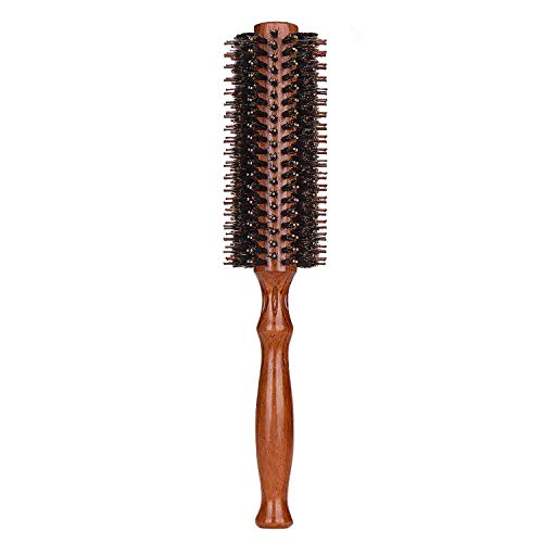 Werrtt Cepillo Redondo Pelo Para El Cabello De Cerdas Naturales De Jabalí Y Mango de Madera Para Mujeres Y Hombres, Cepillo Pelo, Secado De Cabello, Diámetro 5 CM …