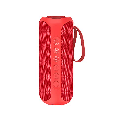 Wharfedale Bluetooth Speaker 20W Wireless Portable Speaker,IPX7 Waterproof,Rich Bass,Loud Sound,Power Bank,8H Playtime,Bulit-in Mic,For Camping,Outdoors,Garden,Shower … (Red)