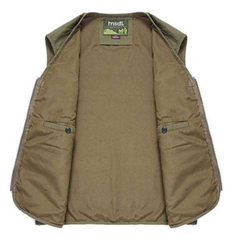 W&HH SHOP Mens Multi-Bolsillo del Chaleco al Aire Libre Suelta más el Camping Fotografía Caza Pesca Chaleco Gilet,A,XXXXL