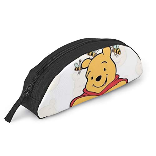 Winnie The Pooh - Estuche de tela con cremallera (tamaño grande), diseño de círculos