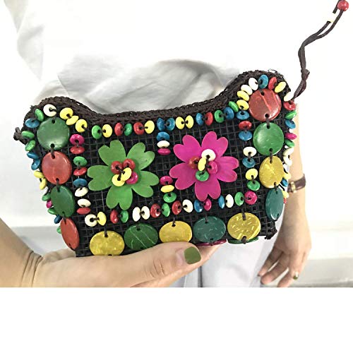 Wohlstand Bandolera para Mujer,Mini Bolso de Teléfono Móvil Bandolera Mujer,teléfono Bolsa,Bolso de Flores de Hippie Colorido