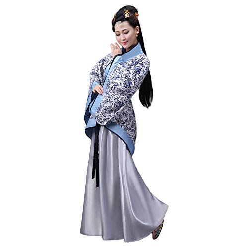 Xinvivion Chino Hanfu - Antiguo Tradicional Traje Tang Falda de Hada Costume Rendimiento Etapa Vestido para Mujer