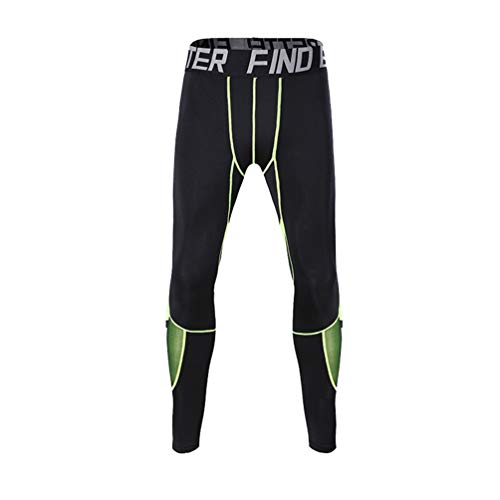 Xinwcanga Hombre Compresión Llevar Entrenamiento Ropa Secado Rápido Transpirable Cómodo Leggings Pantalones (Negro#2, Asia S)