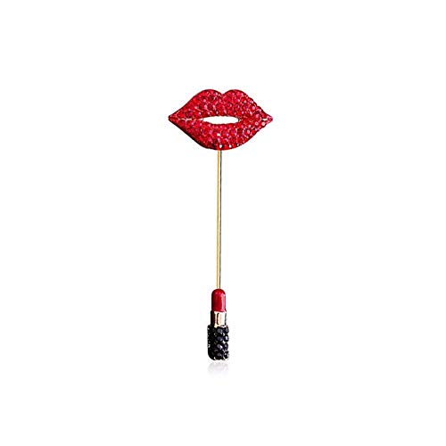 XONGZZJ Broche,Broches de Moda de diseño Broche de Labios Rojos Señoras Broche Simple Pin-up Abrigo Cardigan Pin Chal Hebilla Accesorio