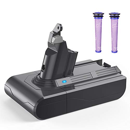 YABER DC62 Dyson V6 21.6V 3000mAh Batería de Repuesto para Dyson DC58 DC59 DC61 DC62 DC72 DC74 595 650 770 880 Aspirador de Mano con 2 Pre Hepa Filtro