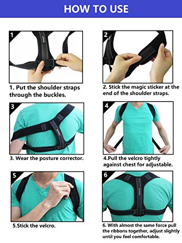 Yetech Corrector de Postura Soporte Espinal - Faja Postural Ajustable para Hombres y Mujeres Alivio del dolor en cuello, hombros y espalda Entrenador Postural