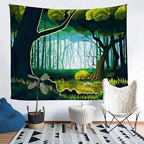 Yhjdcc Loussiesd Fores Tapiz de Ramas BOT¨¢Nicas tapices para Colgar en la Pared para ni?os, ni?os, Bosque, Escena, Manta de Pared, Paisaje Natural, Manta de Cama 150cm x 200 cm