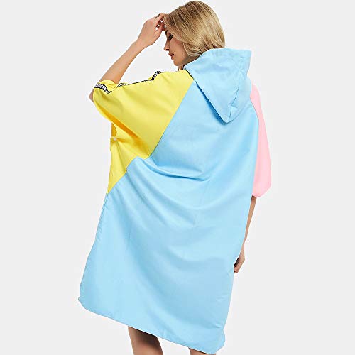 Yingm Toalla Poncho de Surf para Mujer Toallas De Baño Batas De Microfibra Toallas De Playa Pueden Llevar Secado Rápido De Agua For Nadar Y Bucear Toalla Poncho con Capucha para Mujer