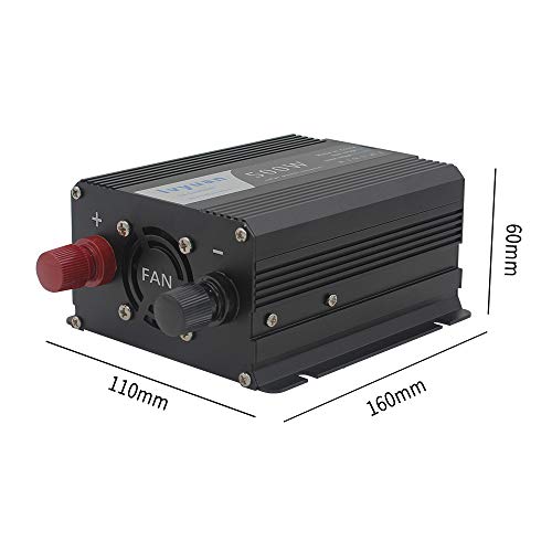 Yinleader 500W Inversor de Corriente, DC 12V, 220V-240V AC Salida, Dual Puertos USB 5V/2.4A