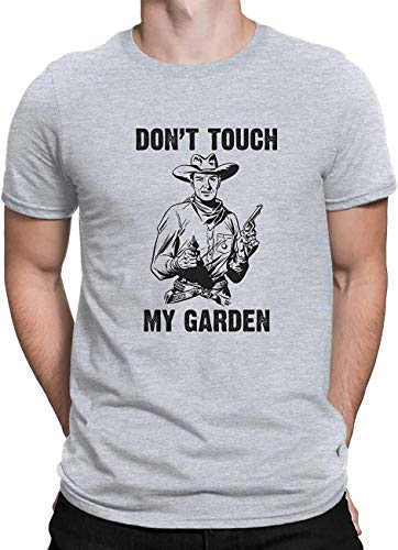 YISHA Casual T-Shirts - Don't Touch My Garden Funny Gardener Gardening Shirt - Crew Neck Short Sleeve Gifts,Sport Grey,3X-Large