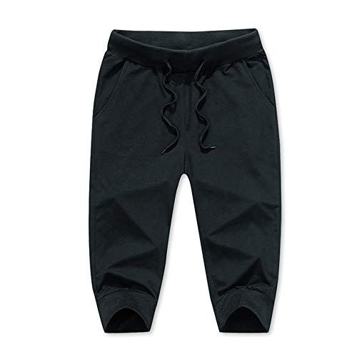 YLBH Pantalones Deportivos, Pantalones Cortos para Hombres, Pantalones Casuales, Pantalones Cortos para Hombres, Pantalones con Vigas, SuéTeres De Punto Black 4XL