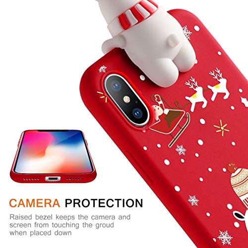 Yoedge Funda para Apple iPhone 7/8, Silicona Cárcasa 3D Doll Toy Muñeca Navidad con Dibujos Antigolpes de Diseño Suave TPU Bumper Case Fundas para Movil Apple iPhone SE 2020 (Oso Polar 1)