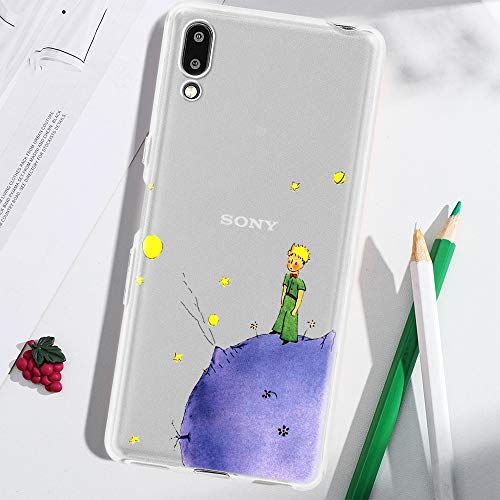 Yoedge Funda Sony Xperia L3, Cárcasa Silicona Transparente con Dibujos Animados Diseño Antigolpes Suave [El Principito] Resistente Bumper Case para Sony Xperia L3 (Púrpura)